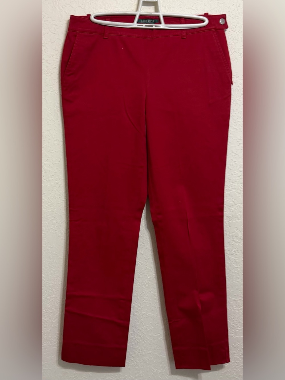 Ralph Lauren Women's Straight Leg Pants in Deep Red
